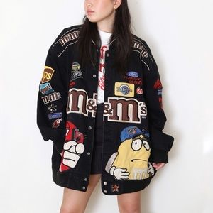 Vintage black M&Ms Elliott Sadler NASCAR  jacket